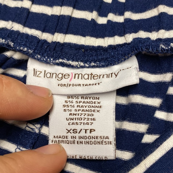 Liz Lange Maternity Skirt Midi/Maxi length Navy blue white stripe Size XS - Picture 2 of 8